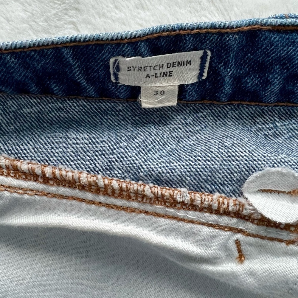 Madewell Stretch Denim A-Line Mini Skirt - Size 30 - Picture 5 of 5